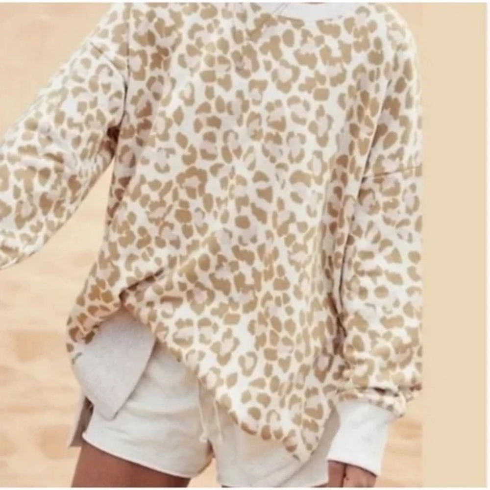 Aerie Oversized Leopard Print Sweater